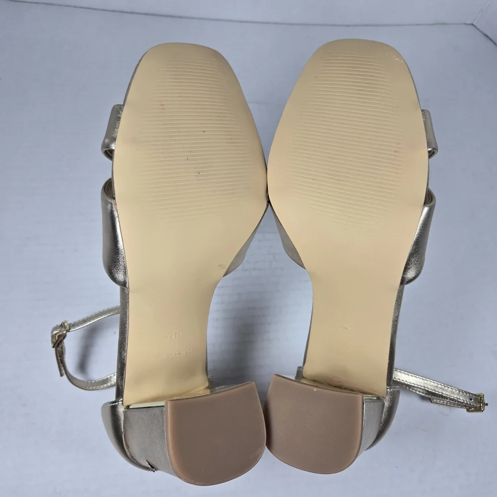 NEW with Defect Lilly Pulitzer Kendall Metallic Gold Strappy Heels Size 9.5M
